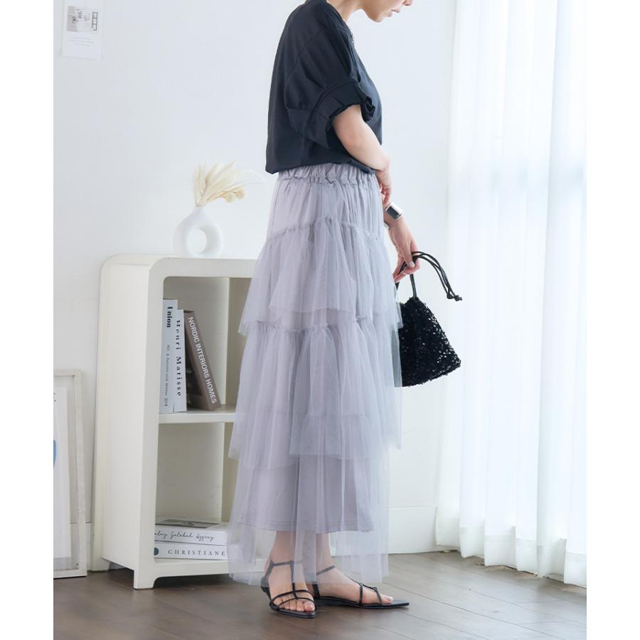【美品】 フランシュリッペ　オーダーチュールスカート　レース　ペチコート　ロング ペチコート付きシアーチュールスカート : GROWINGRICH - 通販 - Yahoo