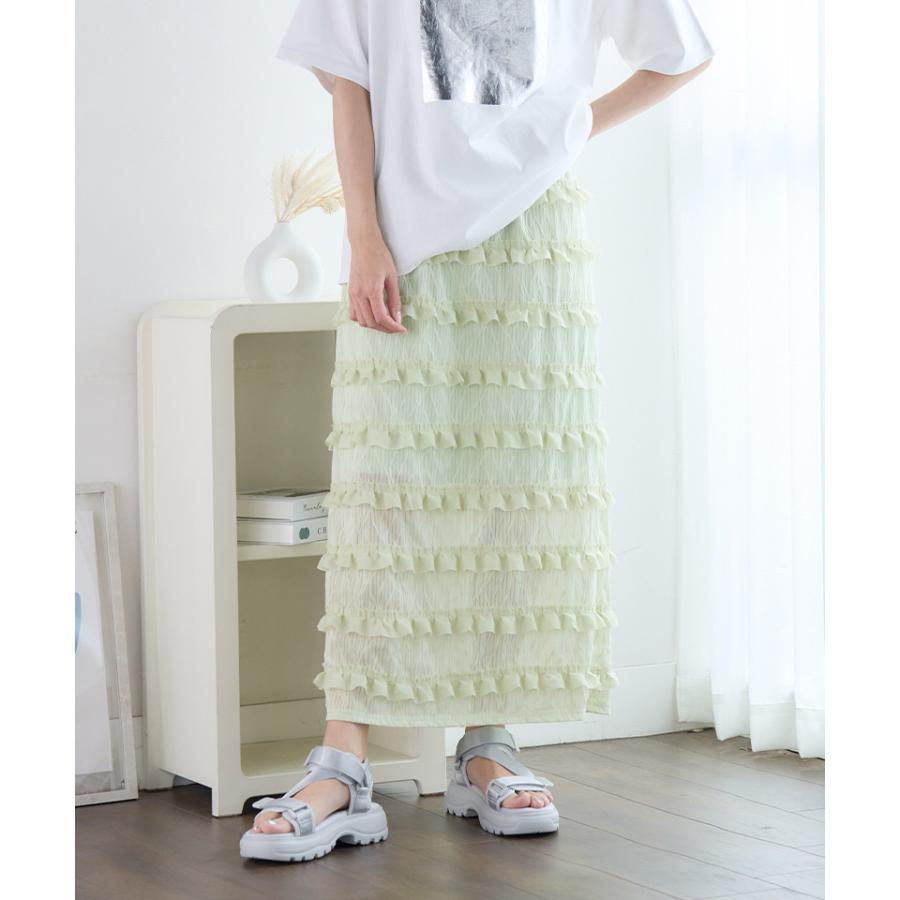 ホワイト フリル袖 シャツとスカート 和袖フリルシャツ | axes femme 公式オンラインショップ｜アクシーズ