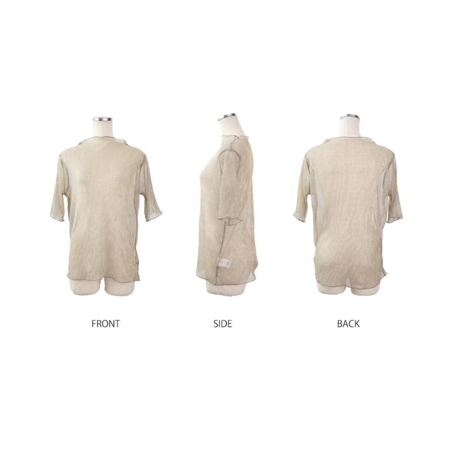 タイムSALEです　★新品未使用　Cygne シアー ハイネック 半袖 トップス Tuche グンゼ シアートップス 半袖 ハイネック レディース リネン
