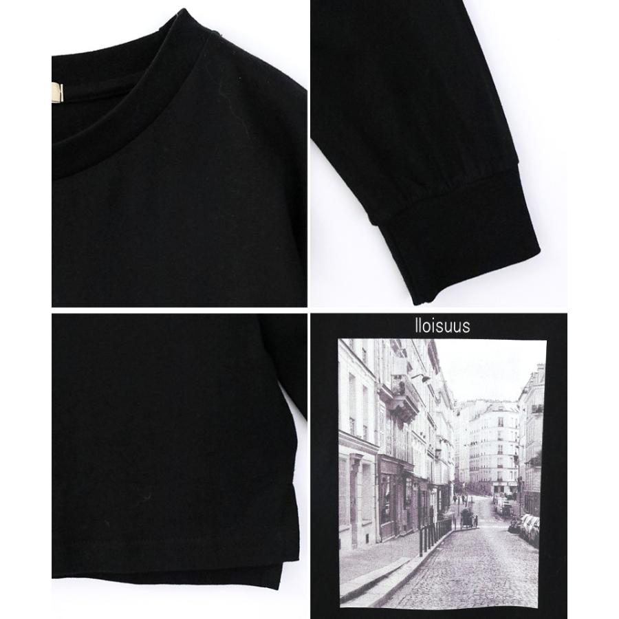 フォトグラフィック ロングTシャツ 長袖 綿100% フォト プリント ロンt