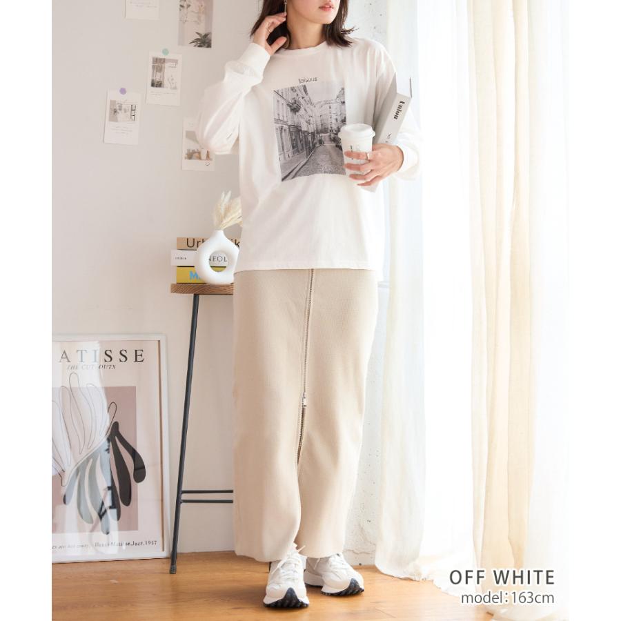 フォトグラフィック ロングTシャツ 長袖 綿100% フォト プリント ロンt