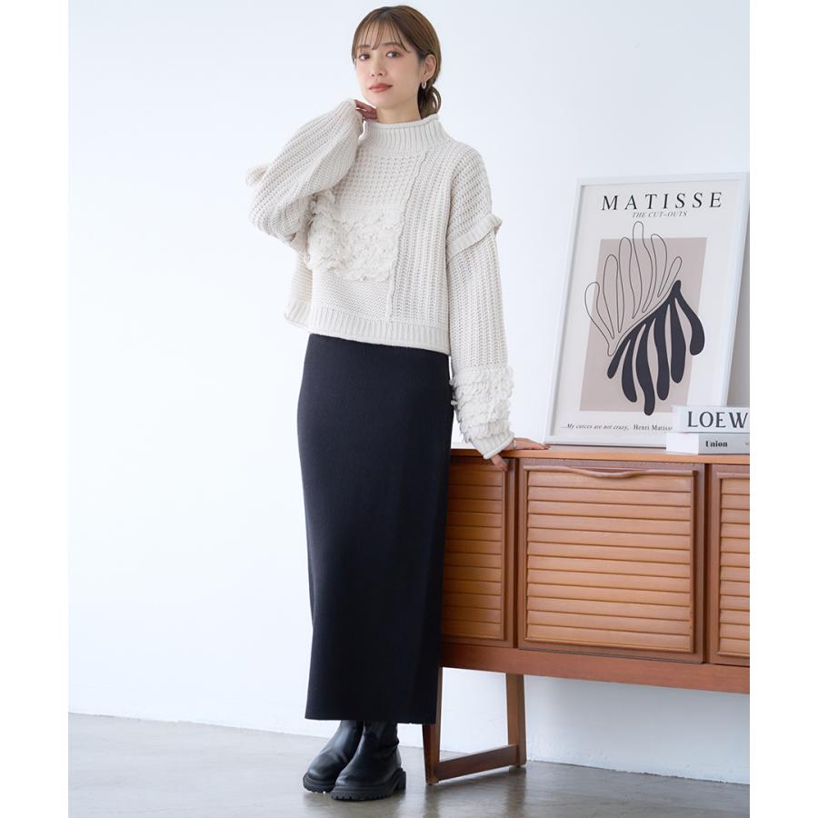 前後2way タイトスカート ロング スリット 秋冬 リブ ニット 前後2way タイトスカート ロング スリット 秋冬 リブ ニット