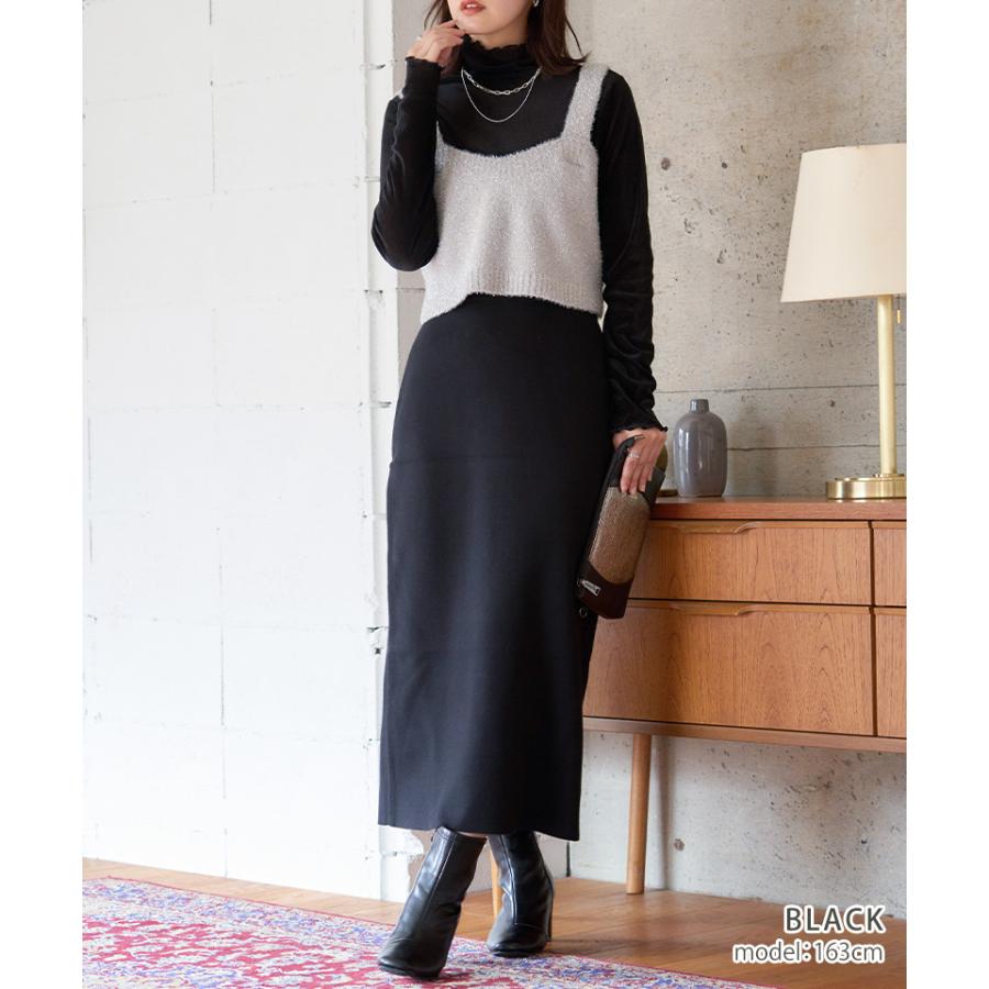 タイトスカート ロング スリットなし 秋冬 ニット スカート レディース ミラノリブ ナロー タイト 洗濯可能 洗えるニット | ブランド登録なし | 17