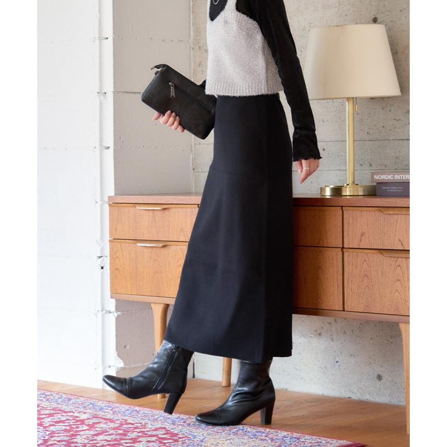 タイトスカート ロング スリットなし 秋冬 ニット スカート レディース ミラノリブ ナロー タイト 洗濯可能 洗えるニット | ブランド登録なし | 18