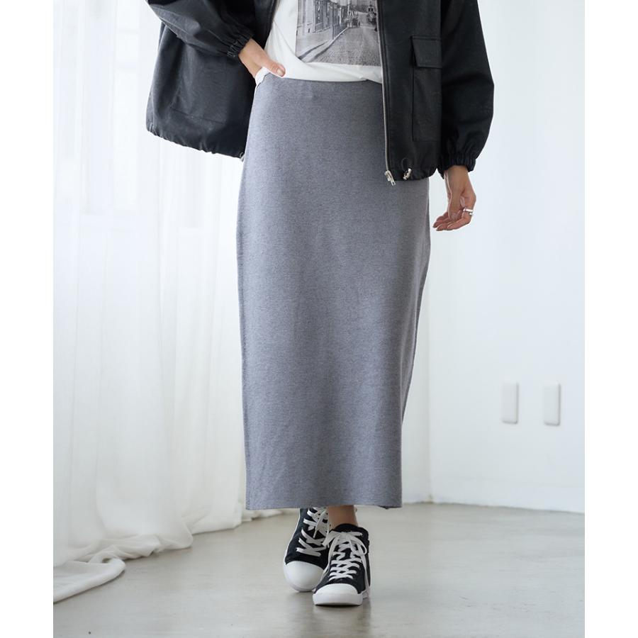 タイトスカート ロング スリットなし 秋冬 ニット スカート レディース ミラノリブ ナロー タイト 洗濯可能 洗えるニット | ブランド登録なし | 20