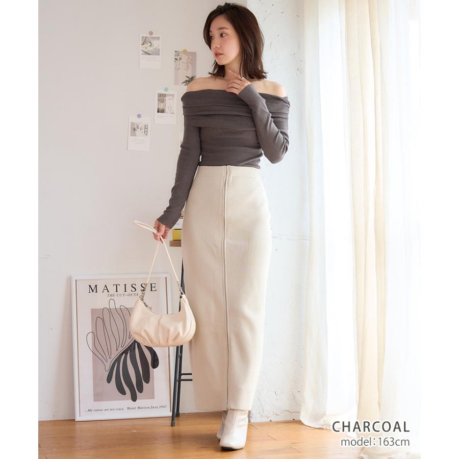 オフショルダー ニット レディース 長袖 秋冬 オフショルニット ギャザー オフショル 肩だし 上品 大人 きれいめ | ブランド登録なし | 13