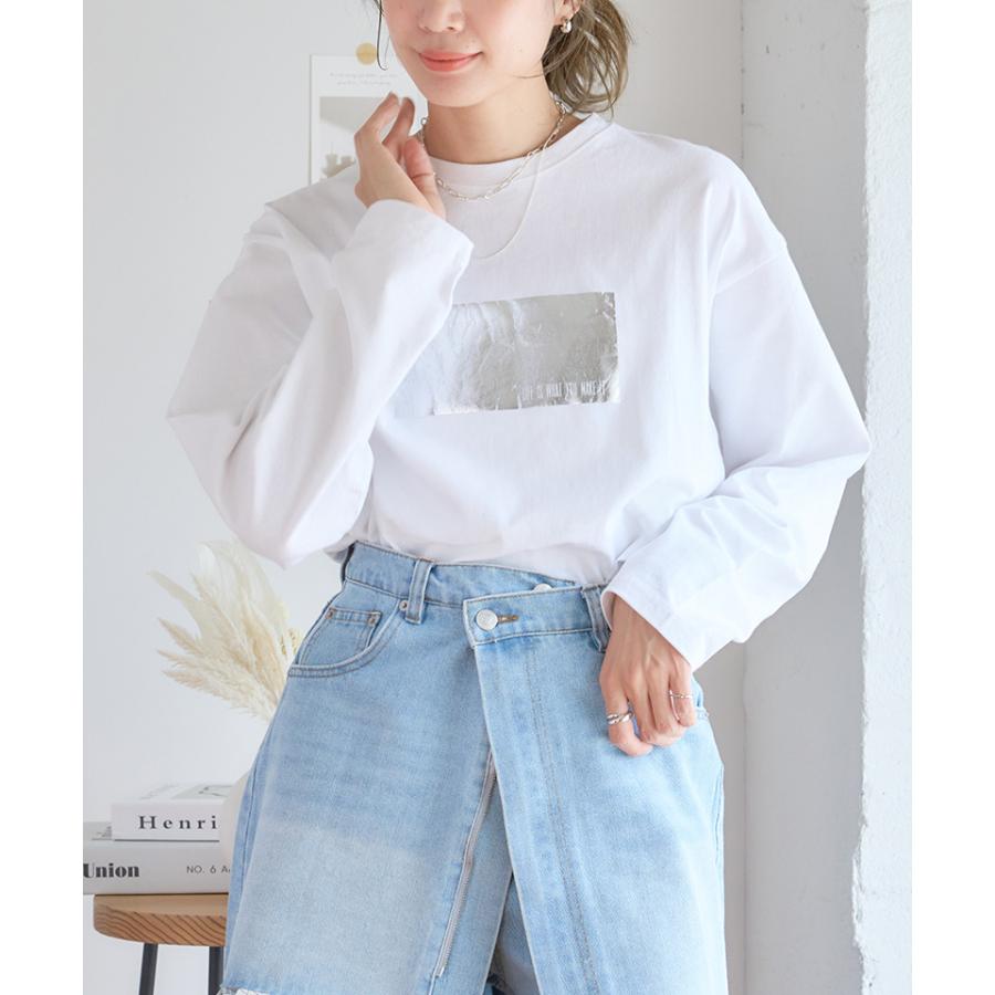 箔プリントtシャツ 長袖 ロングTシャツ 綿100% Tシャツ ロンt 箔プリントtシャツ 長袖 ロングTシャツ 綿100% Tシャツ ロンt