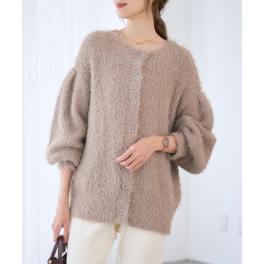 vintage起毛ニット切替カーディガンジャケット短丈グランパCBOYブラウンL vintage起毛ニット切替カーディガンジャケット短丈グランパCBOY