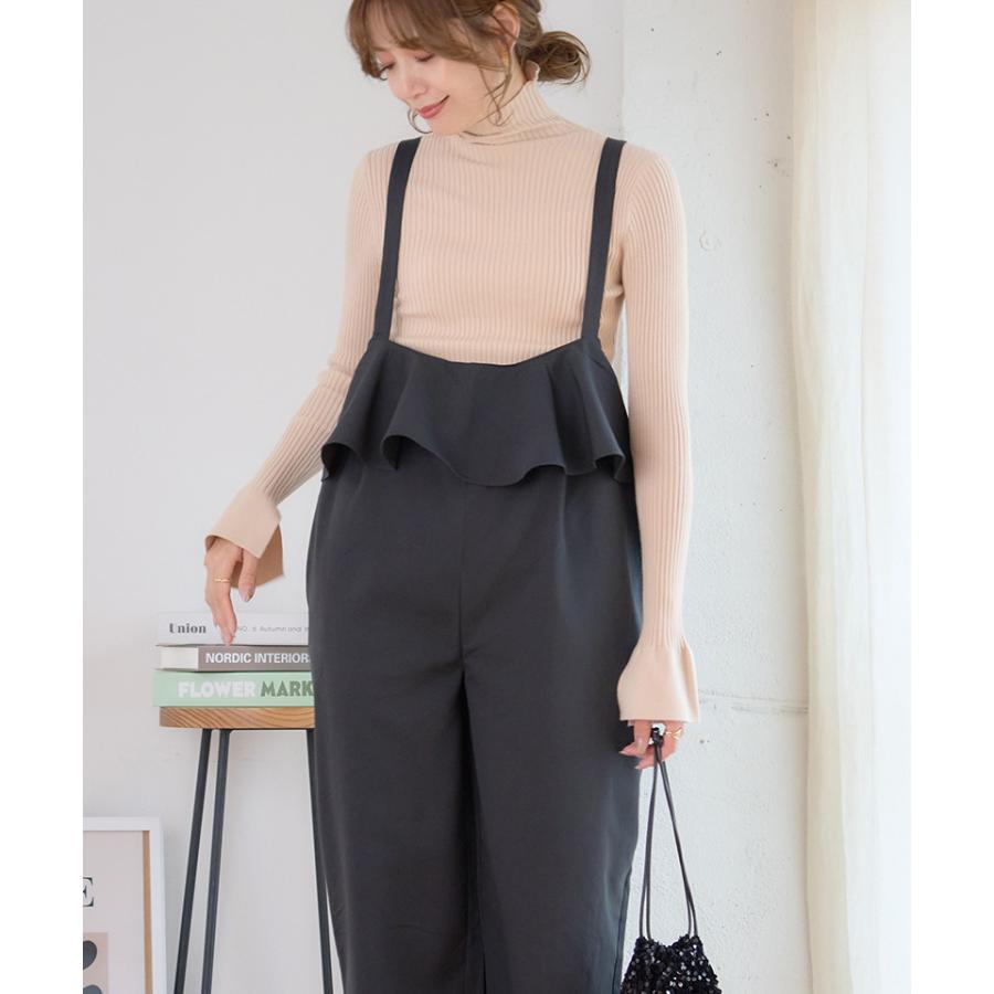 Baycrews バックリボンサロペット バックリボン フリル サロペット オールインワン レディース パンツ