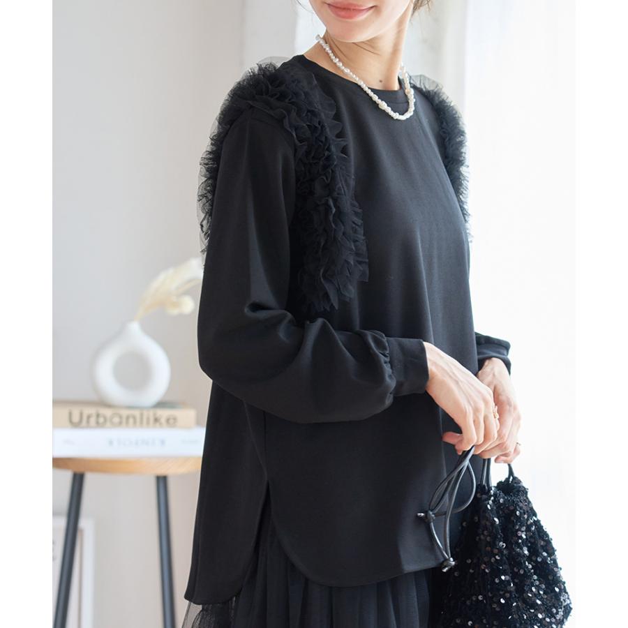 ショルダーチュール トップス レディース オケージョンブラウス 肩