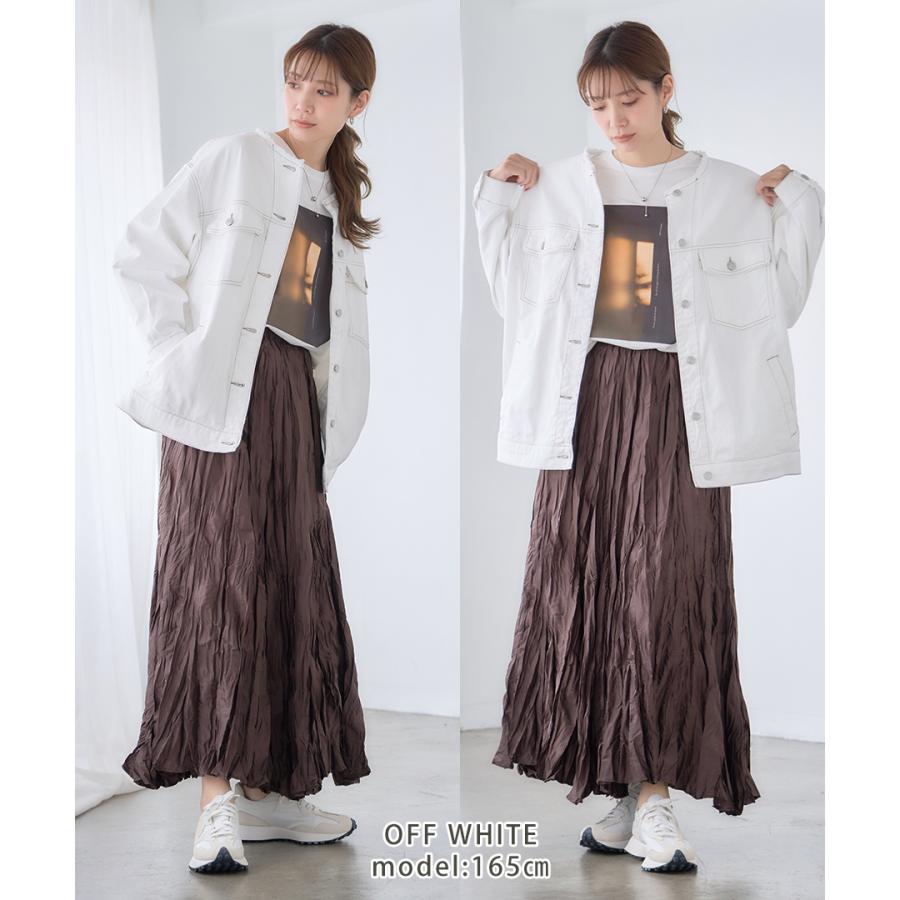 SALE Gジャン レディース オーバーサイズ ノーカラー デニムジャケット