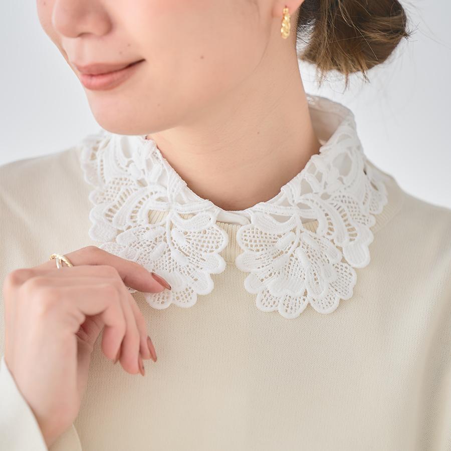 SALE つけ襟 レース 付け襟 フリル つけえり 刺繍 白 黒 おしゃれ 付け衿 フォーマル 入園式 入学式 卒業式 セレモニー ハレの日 | ブランド登録なし
