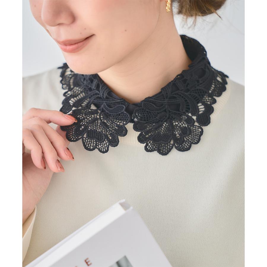 SALE つけ襟 レース 付け襟 フリル つけえり 刺繍 白 黒 おしゃれ 付け衿 フォーマル 入園式 入学式 卒業式 セレモニー ハレの日 | ブランド登録なし | 10