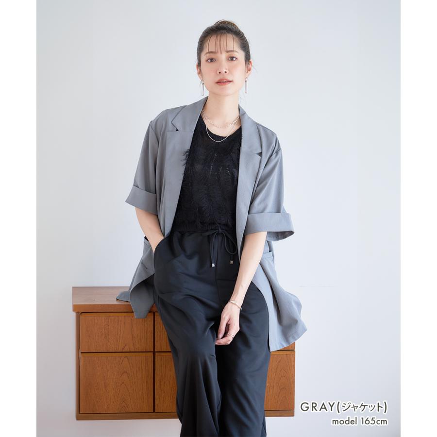 ゆ*ず様限定 AKIRANAKAグレー 半袖 ダブルブレストジャケット ゆ*ず様限定 AKIRANAKAグレー 半袖 ダブルブレストジャケット