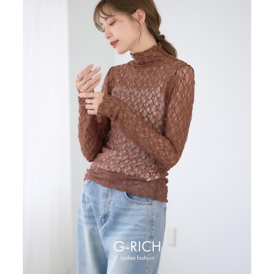 SALE シアートップス ストレッチレース シアー トップス レディース 