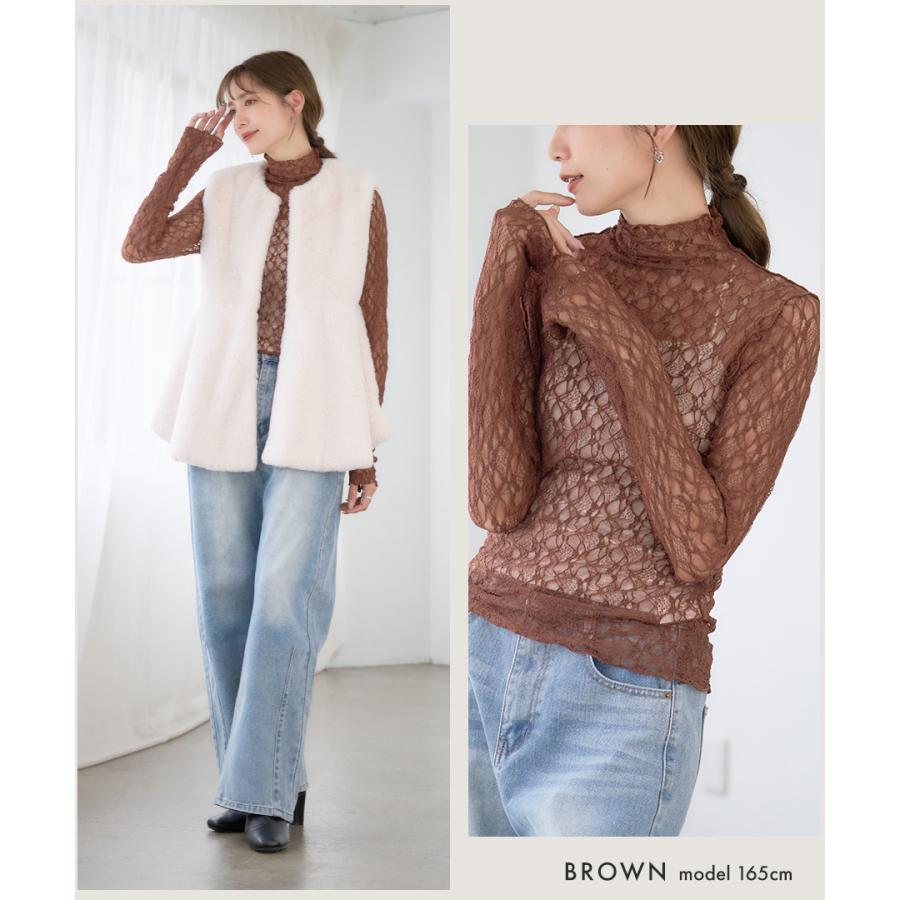 SALE シアートップス ストレッチレース シアー トップス レディース