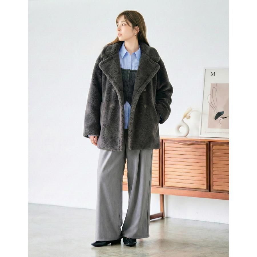 テディボア ミドルコート ボア コート レディース ボアジャケット