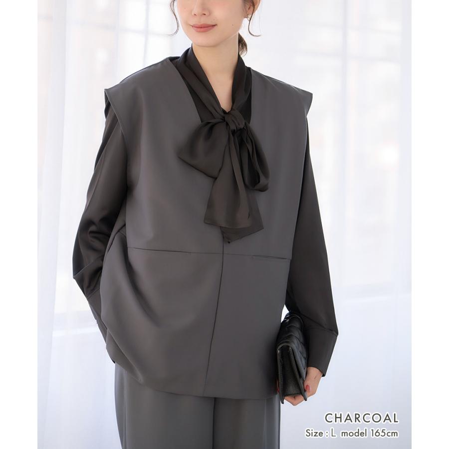 オケージョン ベストVネック ジレ レディース ポケット ツイル フォーマル 春 夏 トップス ハレの日 きれいめ オフィス 秋 | ブランド登録なし | 15