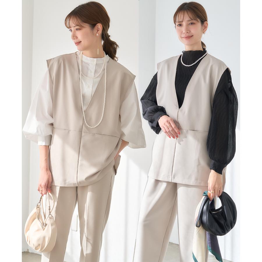 オケージョン ベストVネック ジレ レディース ポケット ツイル フォーマル 春 夏 トップス ハレの日 きれいめ オフィス 秋 | ブランド登録なし | 05