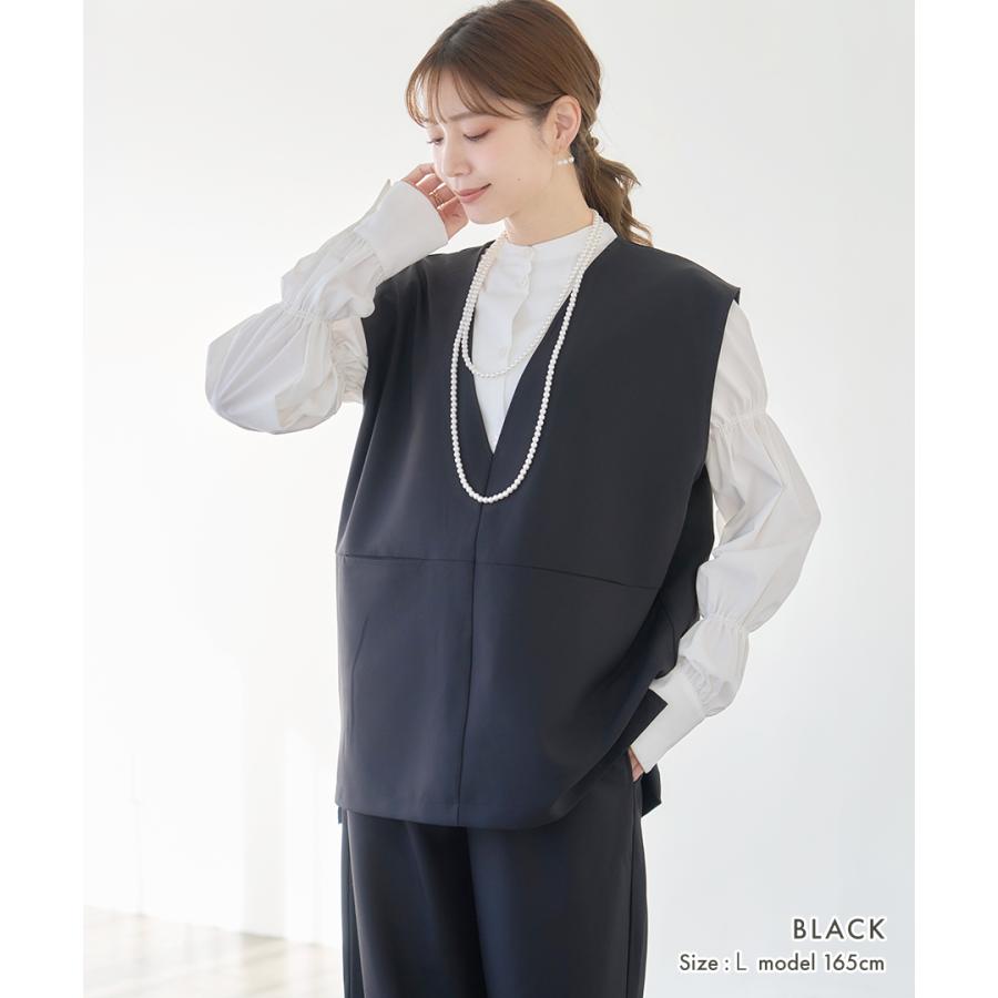 オケージョン ベストVネック ジレ レディース ポケット ツイル フォーマル 春 夏 トップス ハレの日 きれいめ オフィス 秋 | ブランド登録なし | 10