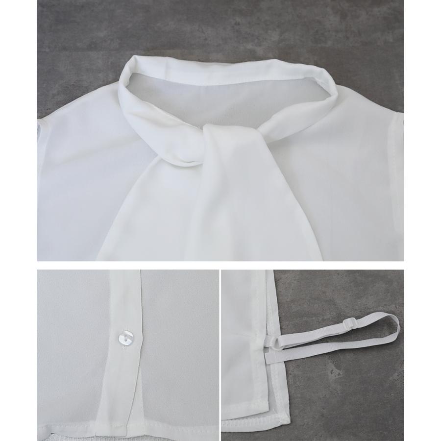 オケージョン つけ襟 ボウタイ リボン 付け襟 "一瞬で、きちんと感" つけえり りぼん きれいめ 刺繍 白 黒 おしゃれ 付け衿 | ブランド登録なし | 13