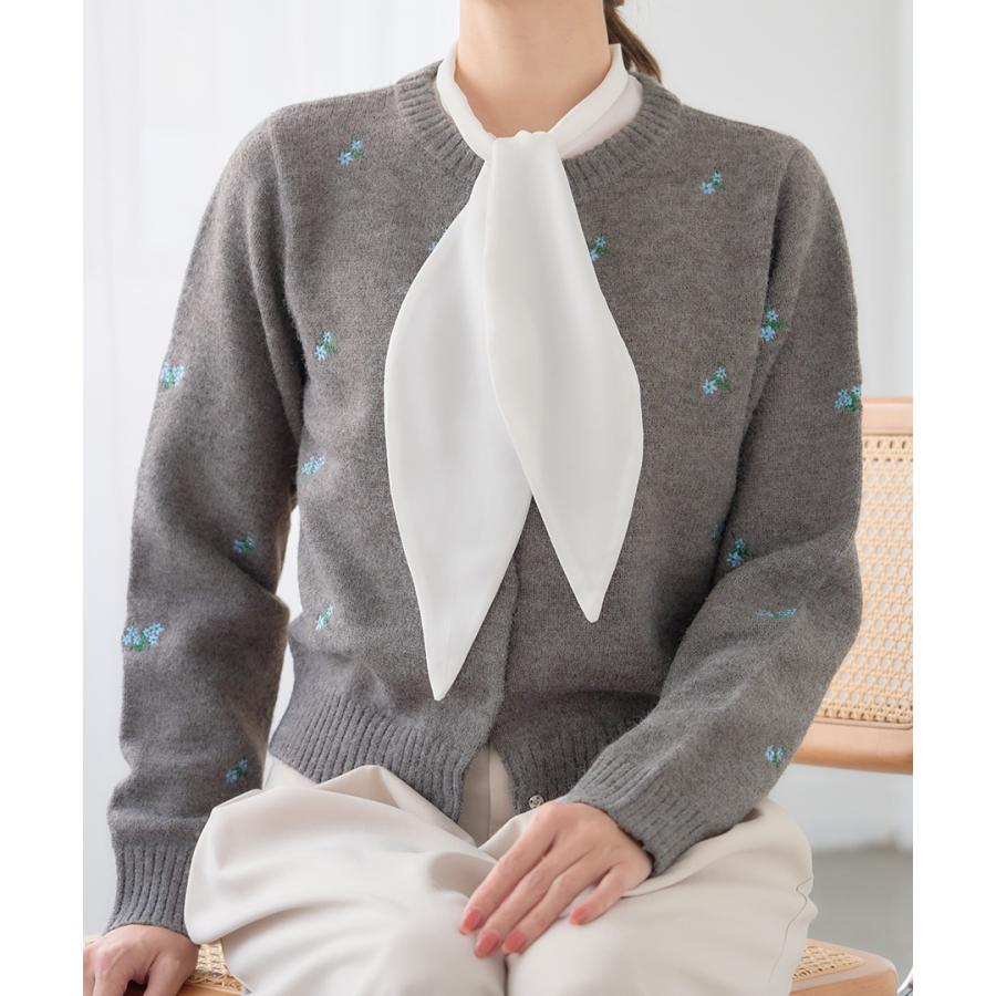 オケージョン つけ襟 ボウタイ リボン 付け襟 "一瞬で、きちんと感" つけえり りぼん きれいめ 刺繍 白 黒 おしゃれ 付け衿 | ブランド登録なし | 07