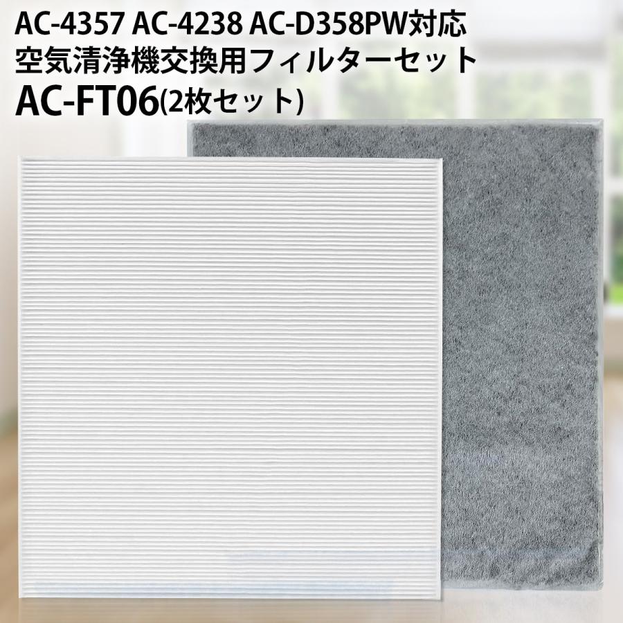 フィルター ツインバード 空気清浄機用 集塵・脱臭フィルターセット ac-ft06 互換品 | ツインバード