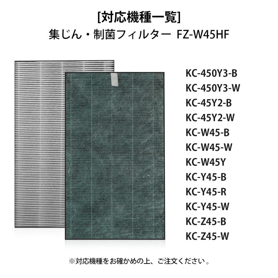 シャープ 集じんフィルター FZ-W45HF 加湿空気清浄機 フィルター 制菌HEPAフィルター fz-w45hf (互換品/1枚入り)｜gride-store｜05