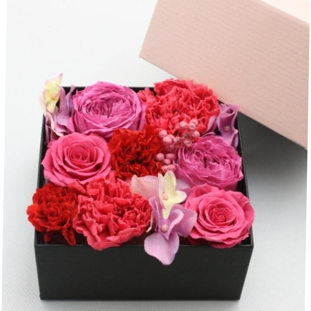 フラワーボックスギフト　プリザーブドフラワー ギフト プレゼント 誕生日 女性 結婚祝い 花 父の日 可愛い　バラ アレンジメント　｜grids-flower