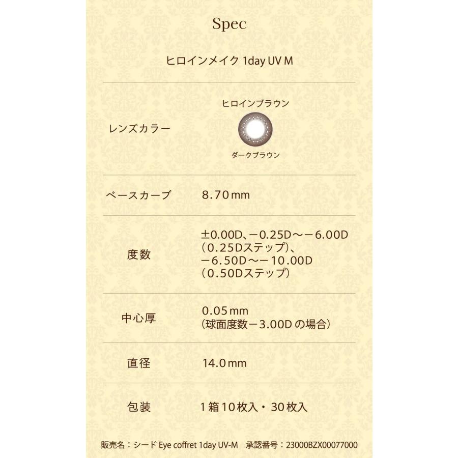 合計120枚 ヒロインメイクワンデーUV M 4箱（1箱30枚入）カラコン カラーコンタクト シード SEED【送料無料・ポスト便】 | シード | 05