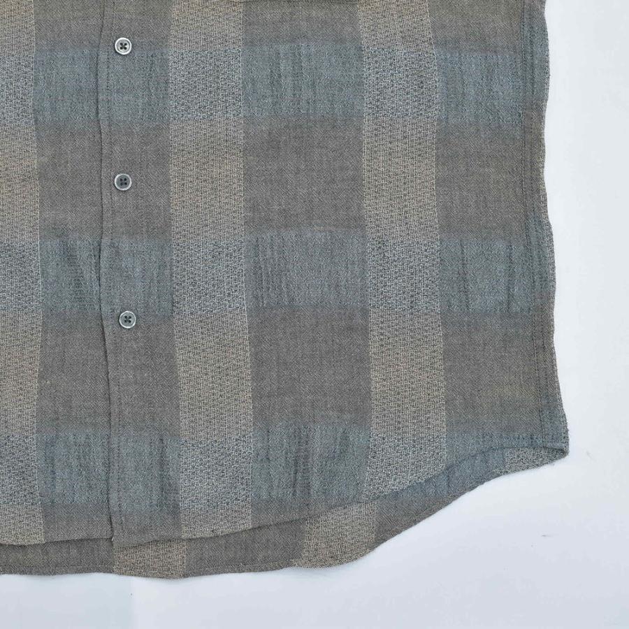 90s〜 SWEDEN Melka メルカジャガードチェック総柄シャツ半袖 古着 90s〜 SWEDEN Melka メルカジャガードチェック総柄シャツ半袖