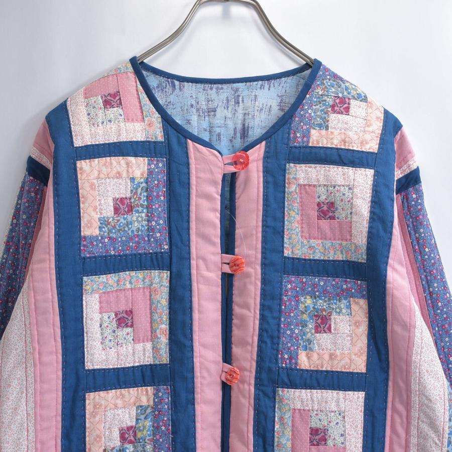 vintageキルトジャケットパッチワークvintage キルト刺繍