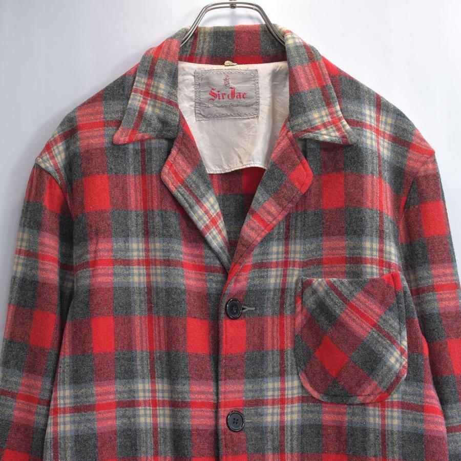 VINTAGE 50s Sir Jac サー・ジャック 3B チェック ウール シャツ 