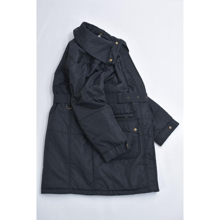 00s〜 LAND'SEND ランズエンド スタンドネック 2WAY ロングコート ヴィンテージ 中綿入り ベルト付き ブラック | ランズエンド | 12