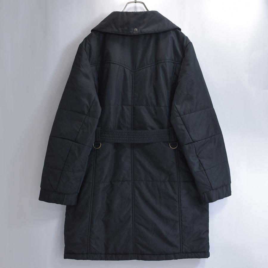 00s〜 LAND'SEND ランズエンド スタンドネック 2WAY ロングコート ヴィンテージ 中綿入り ベルト付き ブラック | ランズエンド | 02