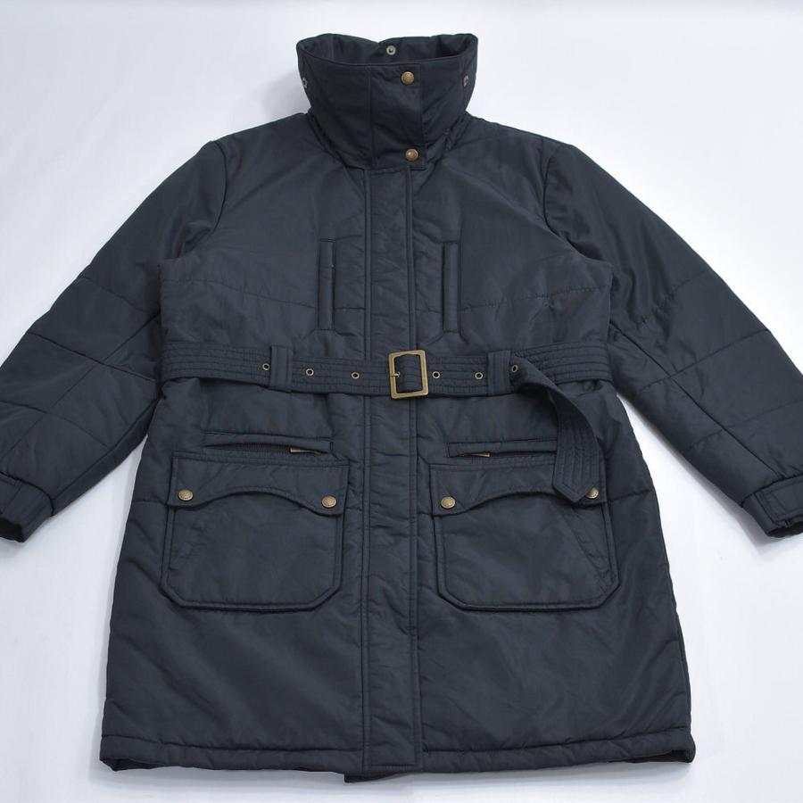 00s〜 LAND'SEND ランズエンド スタンドネック 2WAY ロングコート ヴィンテージ 中綿入り ベルト付き ブラック | ランズエンド | 03