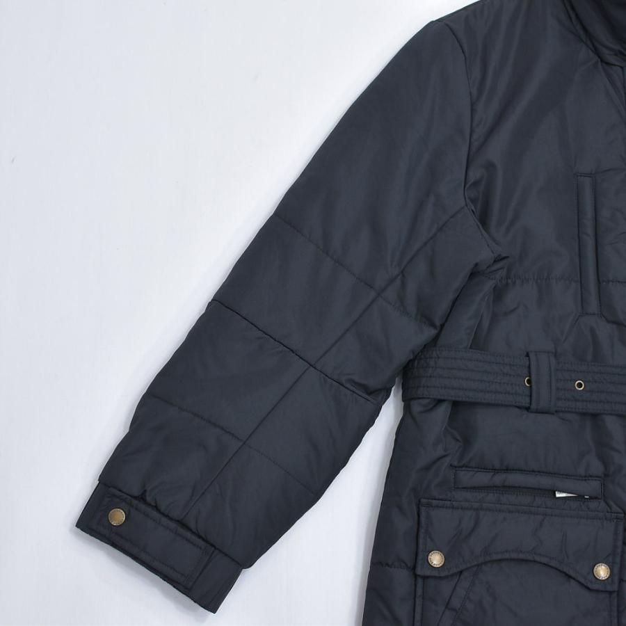 00s〜 LAND'SEND ランズエンド スタンドネック 2WAY ロングコート ヴィンテージ 中綿入り ベルト付き ブラック | ランズエンド | 05