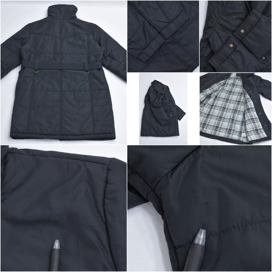 00s〜 LAND'SEND ランズエンド スタンドネック 2WAY ロングコート ヴィンテージ 中綿入り ベルト付き ブラック | ランズエンド | 09