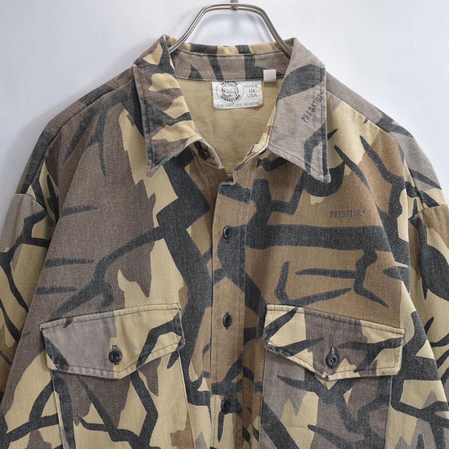VINTAGE 90s アメリカ製 PREDATOR CAMOUFRAGE プレデターカモ シャモア