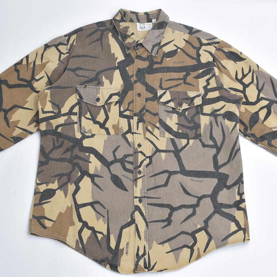 VINTAGE 90s アメリカ製 PREDATOR CAMOUFRAGE プレデターカモ シャモア