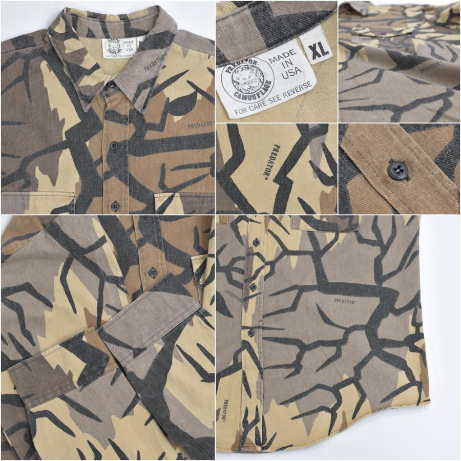 90s プレデターカモ シャツ made in USA VINTAGE 90s アメリカ製 PREDATOR CAMOUFRAGE プレデターカモ シャモア