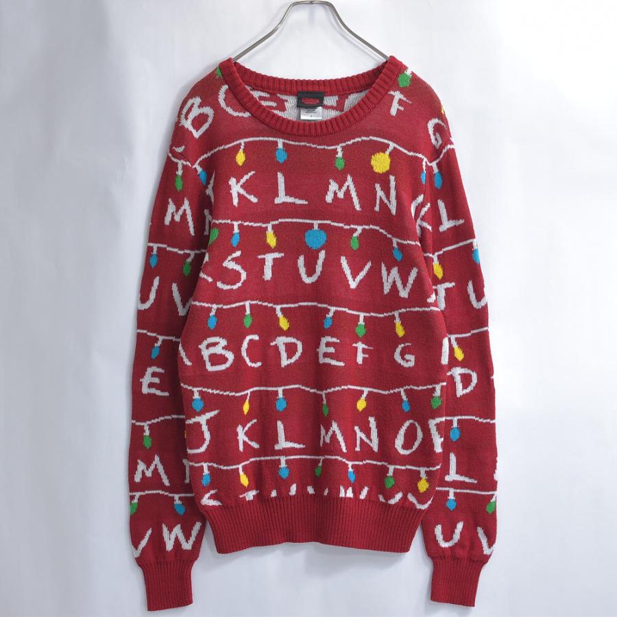 VINTAGE STRANGER THINGS ストレンジャーシングス 総柄 ニット プル 