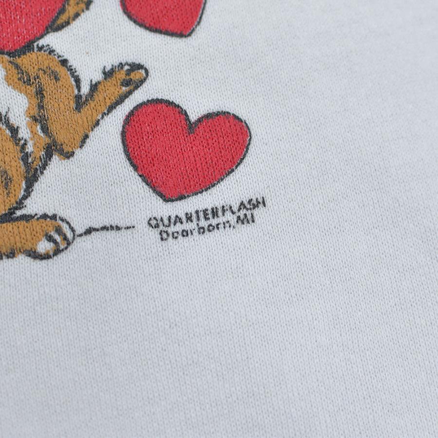 VINTAGE - 80s Premier UNIFORMS グラフィック アニマルプリント スウェットシャツ ヴィンテージ トレーナー ホワイト ビンテージ 動物柄 USA アメリカ古着 レディースM相当 VINTAGE 80s Premier UNIFORMS グラフィック アニマルプリント