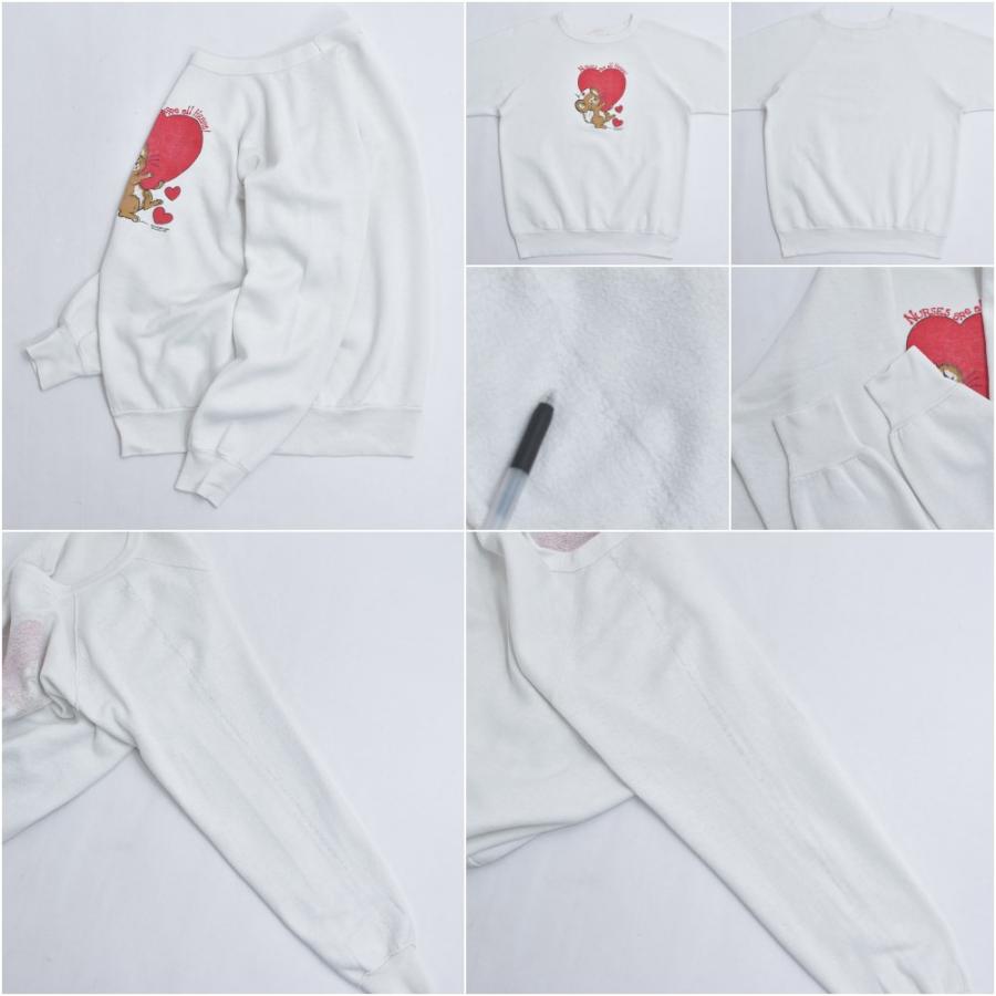 VINTAGE - 80s Premier UNIFORMS グラフィック アニマルプリント スウェットシャツ ヴィンテージ トレーナー ホワイト ビンテージ 動物柄 USA アメリカ古着 レディースM相当 VINTAGE 80s Premier UNIFORMS グラフィック アニマルプリント