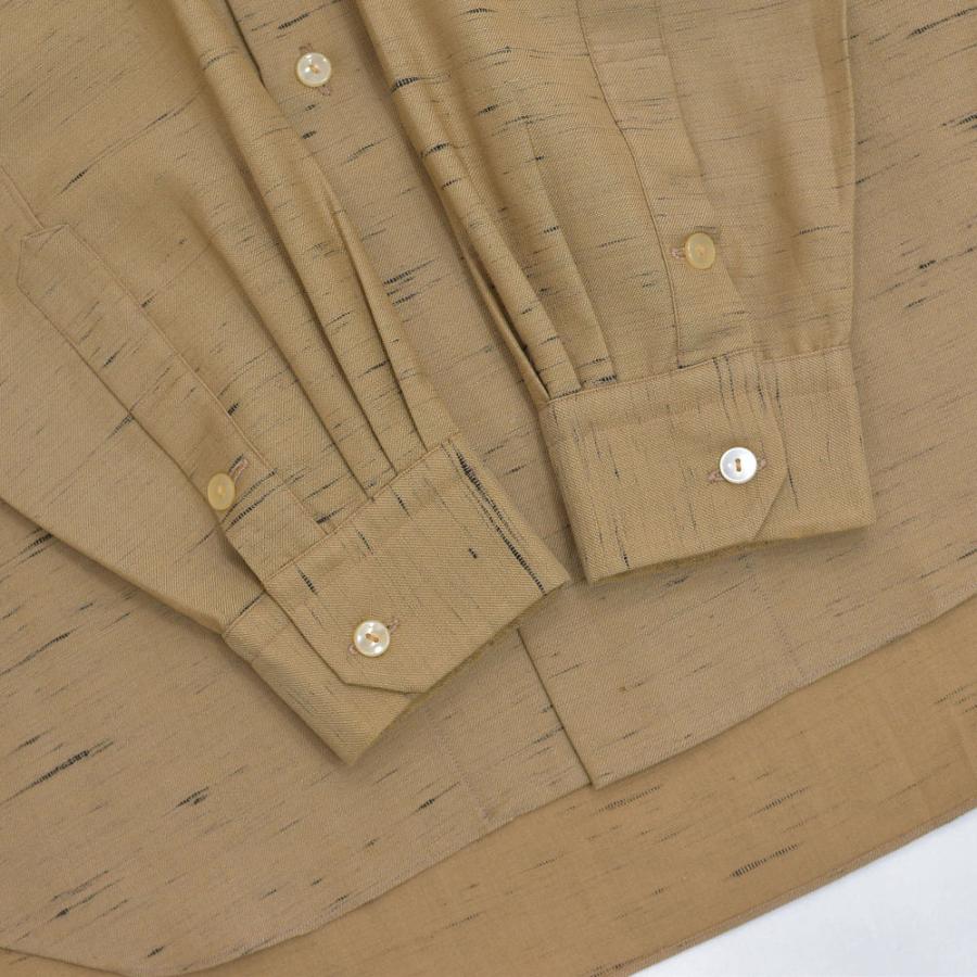 VINTAGE 50s T.Inada カスリ柄 ウール オープンカラーシャツ 開襟