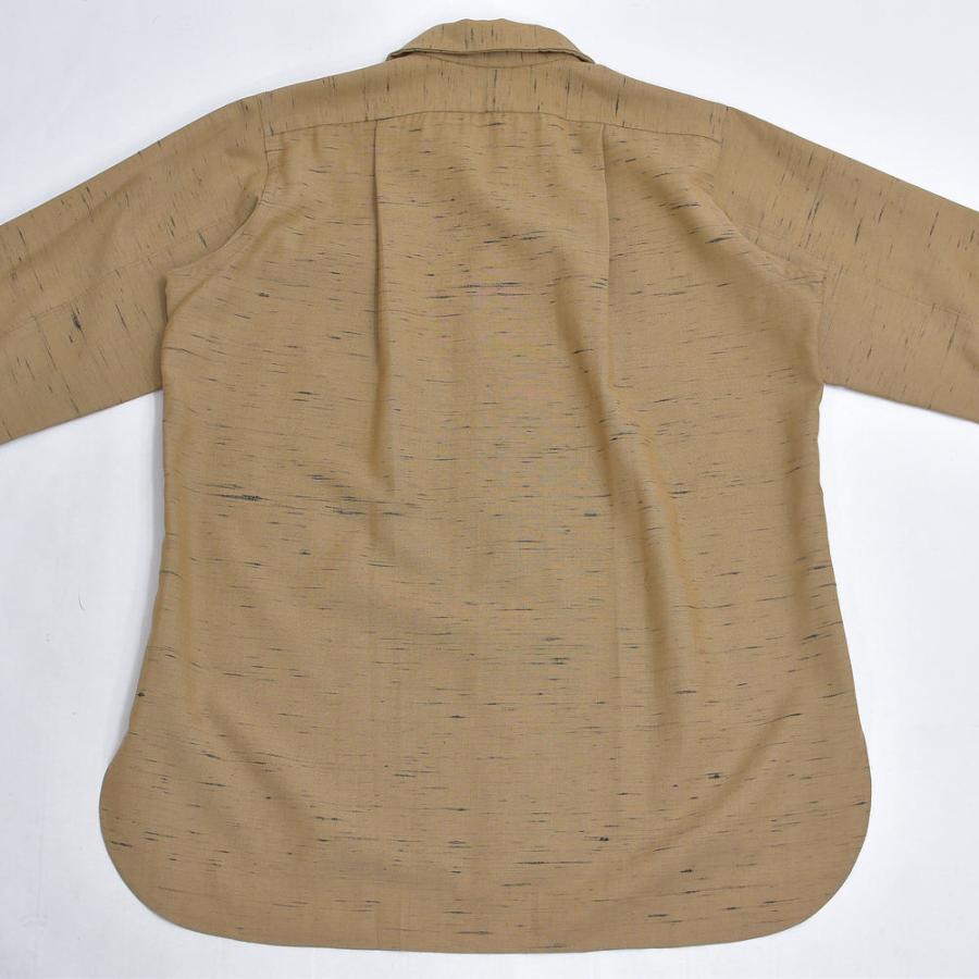 VINTAGE 50s T.Inada カスリ柄 ウール オープンカラーシャツ 開襟