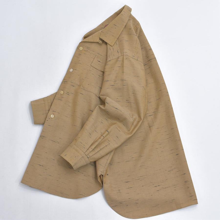 VINTAGE 50s T.Inada カスリ柄 ウール オープンカラーシャツ 開襟