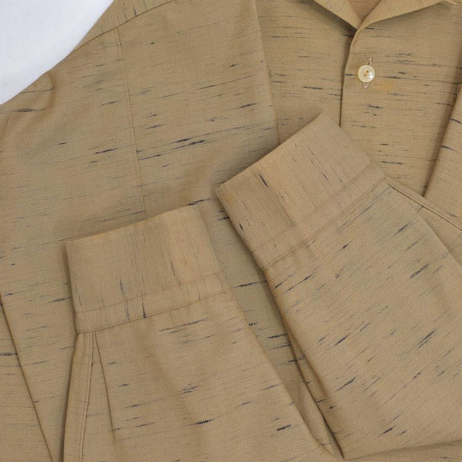 VINTAGE 50s T.Inada カスリ柄 ウール オープンカラーシャツ 開襟