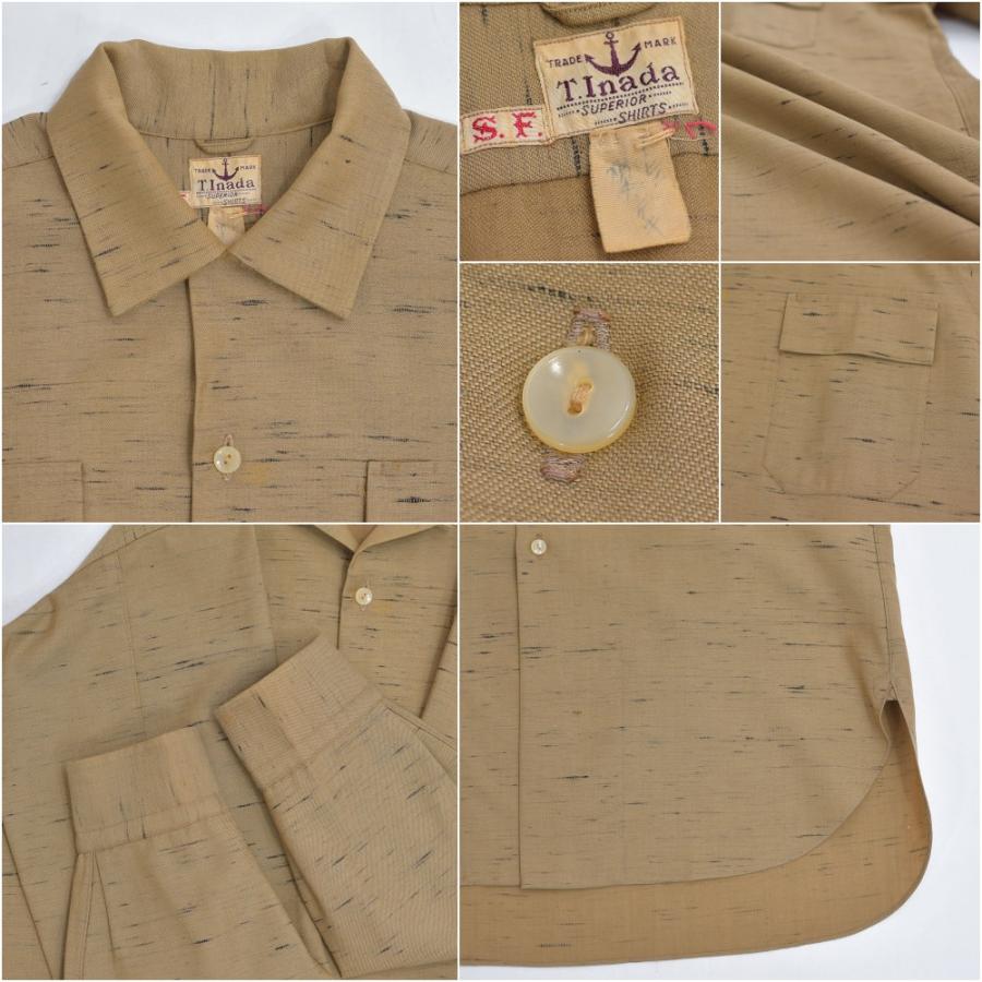 み*も様 50s 60s MacPhergus 開襟シャツ カスリ ヴィンテージ VINTAGE 50s T.Inada カスリ柄 ウール オープンカラーシャツ 開襟