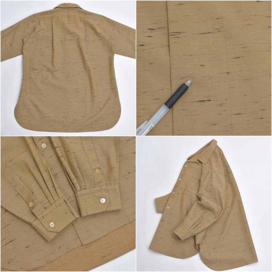 VINTAGE 50s T.Inada カスリ柄 ウール オープンカラーシャツ 開襟